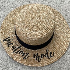 Straw Sun Hat with Black Band